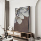 Scandinavian Big Floral Wall Art Fine Art Canvas Prints White Petal Flower Posters Modern Botanical Pictures For Foyer Living Room