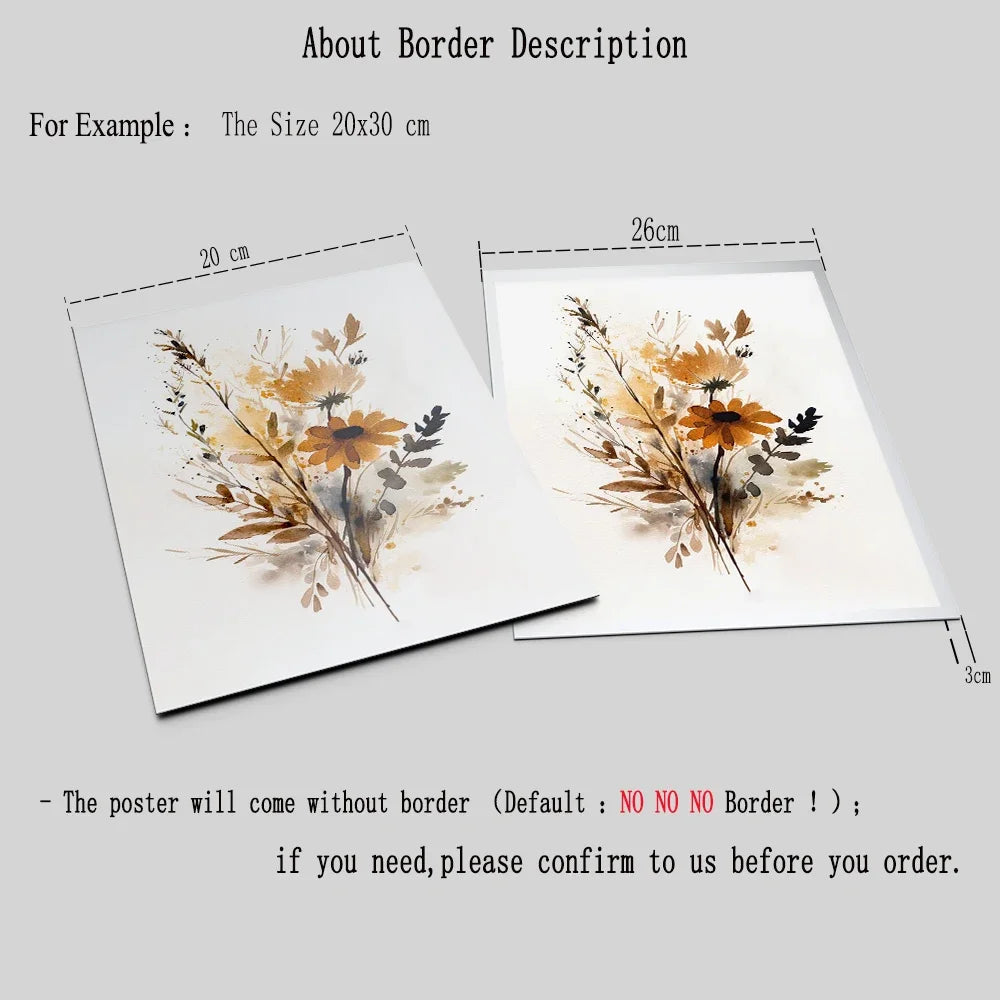 Scandinavian Floral Meadow Flower Wall Art Fine Art Canvas Prints Modern Minimalist Botany Pictures For Living Room Home Decor 2024