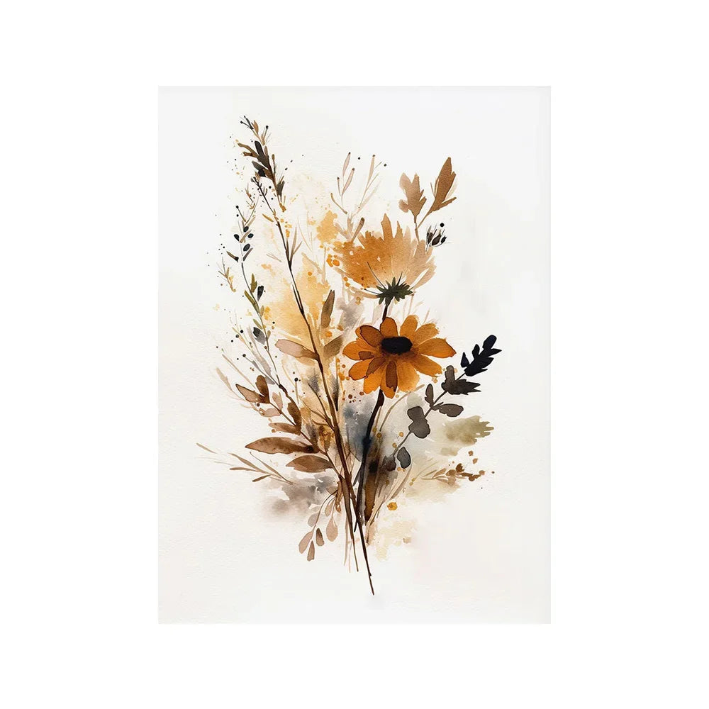 Scandinavian Floral Meadow Flower Wall Art Fine Art Canvas Prints Modern Minimalist Botany Pictures For Living Room Home Decor 2024