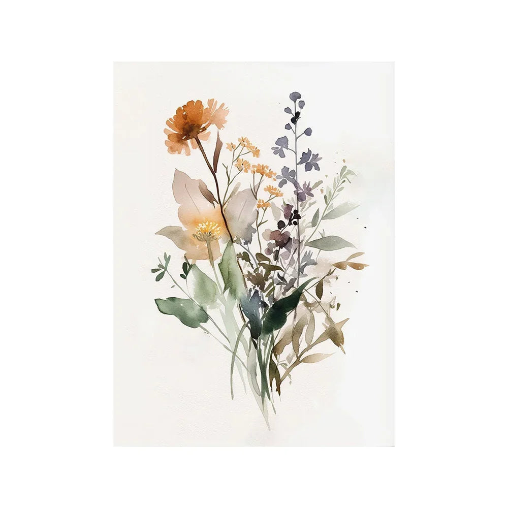 Scandinavian Floral Meadow Flower Wall Art Fine Art Canvas Prints Modern Minimalist Botany Pictures For Living Room Home Decor 2024