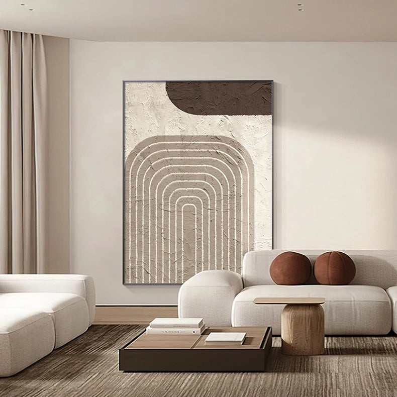 Scandinavian Geometric Abstract Wall Art Fine Art Canvas Prints Neutral Colors Pictures For Living Room Bedroom Art For Modern Apartment