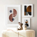 Scandinavian Minimalist Geometric Dark Neutral Colors Wall Art Fine Art Canvas Prints Modern Abstract Pictures For Living Room Home Decor