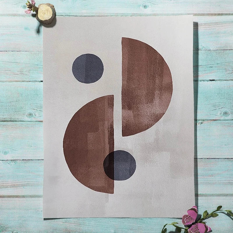 Scandinavian Minimalist Geometric Dark Neutral Colors Wall Art Fine Art Canvas Prints Modern Abstract Pictures For Living Room Home Decor
