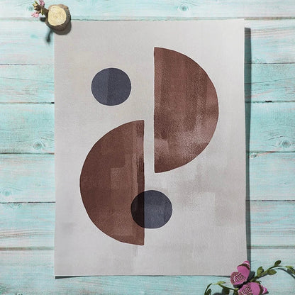 Scandinavian Minimalist Geometric Dark Neutral Colors Wall Art Fine Art Canvas Prints Modern Abstract Pictures For Living Room Home Decor
