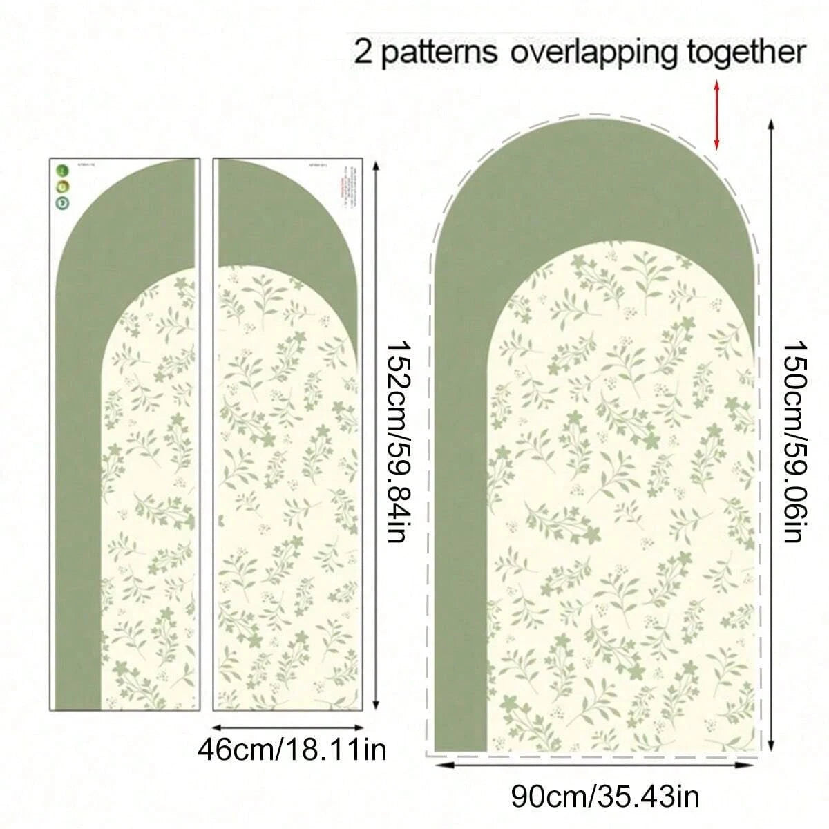 Simple Leafy Green Archway Wall Mural – Peel & Stick Vinyl Wall Decal for Kids’ Room, Bedroom & Living Space - Creative DIY Home Decor