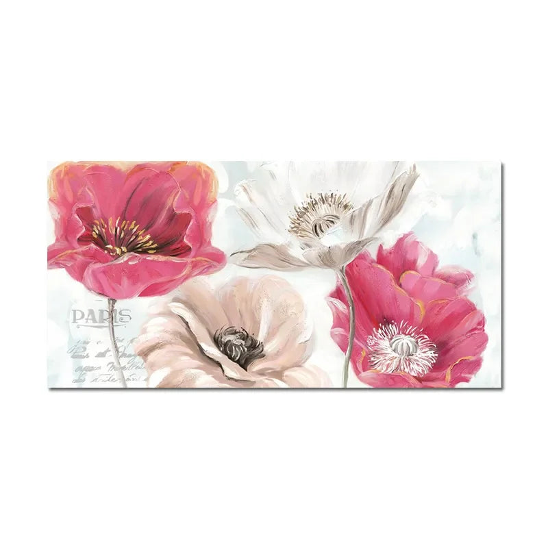 * Featured Sale * Vintage Retro Floral Wide Format Wall Art Fine Art Canvas Prints Modern Botanical Pictures For Living Room Bedroom Art Decor
