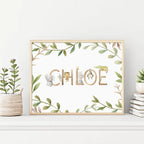 Personalized Baby's Name Poster Wall Art Fine Art Canvas Prints Cute Picture For Children's Nursery Room Baby's Room Kid's Room Signage Decor