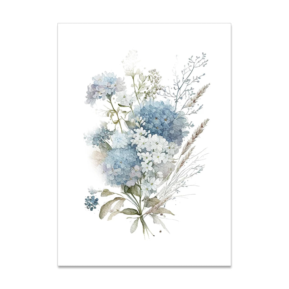Minimalist Wild Meadow Flowers Watercolor Wall Art Fine Art Canvas Prints Botanical Posters Pictures For Living Room Home Decor