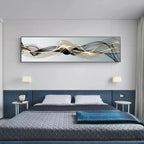 Abstract Flux Modern Industrial Wall Art Fine Art Canvas Print Black Yellow Wide Format Picture For Loft Living Room Home Office Interior Wall Art Decor