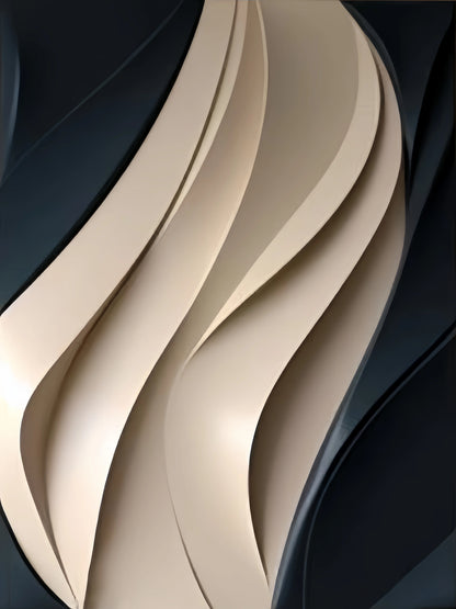 Modern Abstract Flowing Wavy Design Wall Art Fine Art Canvas Print Picture For Entryway Foyer Living Room Art Decor