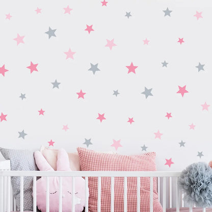 Little Stars Wall Stickers For Nursery Room Wall Decor Removable PEel & Stick PVC Wall Stickers For Kid's Room Bedroom Wall Creative DIY Home Decor