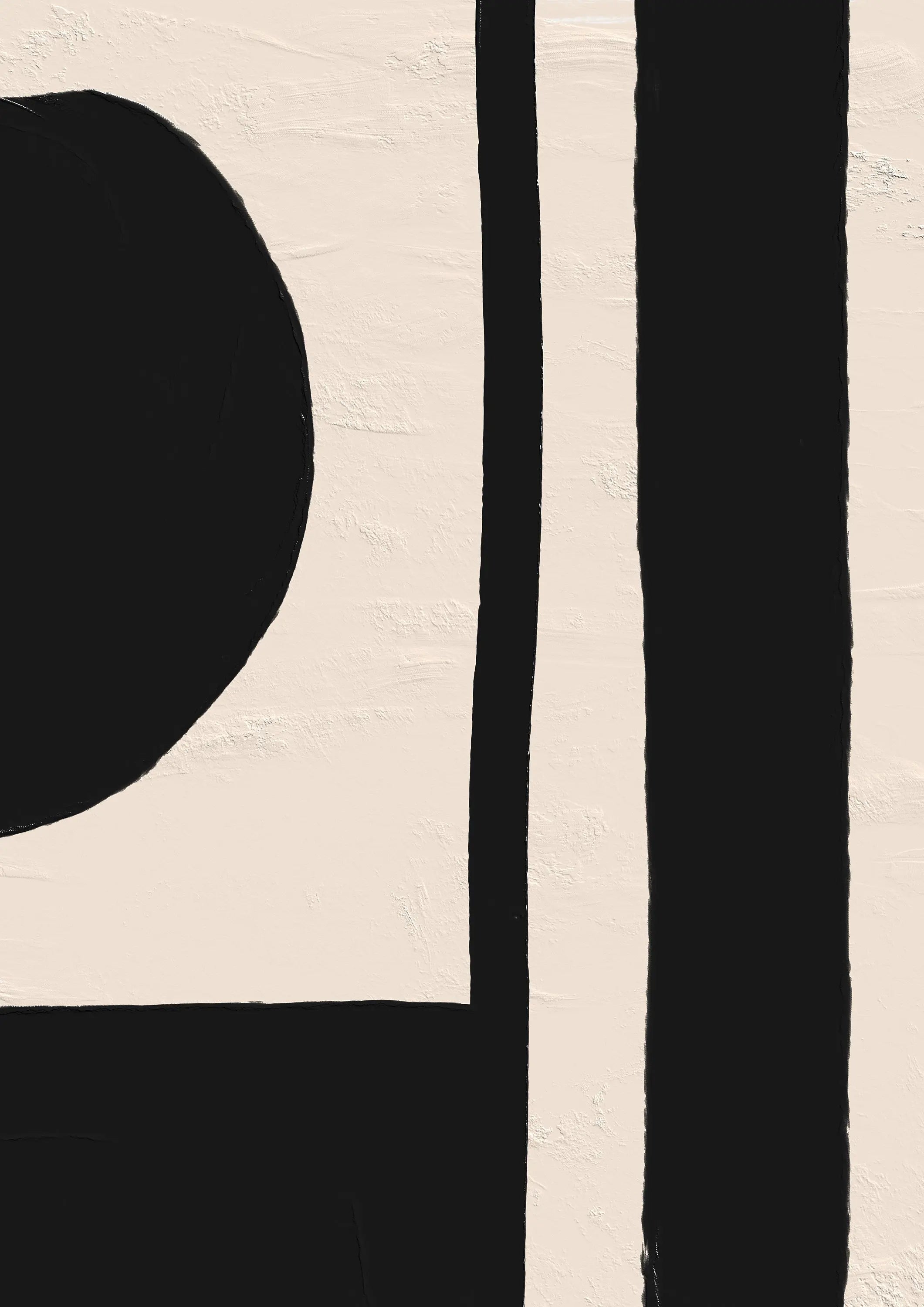 Thick Brush Flowing Lines Black Beige Abstract Wall Art Fine Art Canvas Prints Minimalist Artworks For Modern Apartment Living Room Home Office Decor