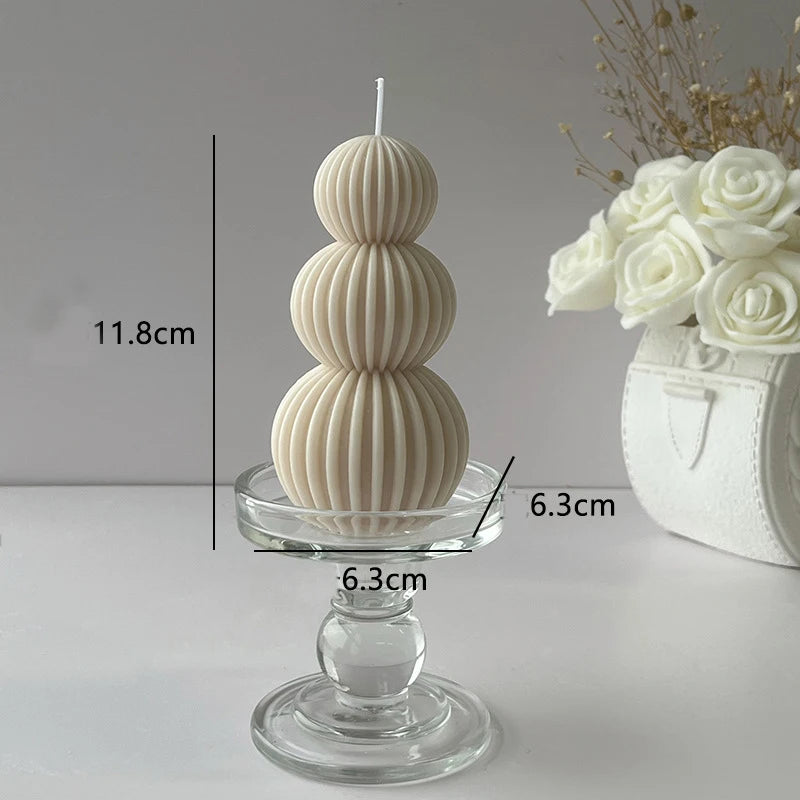 Sculptured Abstract Spiral Sphere Candles For Living Room Table Dining Room Coffee Table Decoration Accents For Contemporary Home Decor