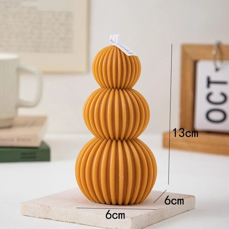 Sculptured Abstract Spiral Sphere Candles For Living Room Table Dining Room Coffee Table Decoration Accents For Contemporary Home Decor