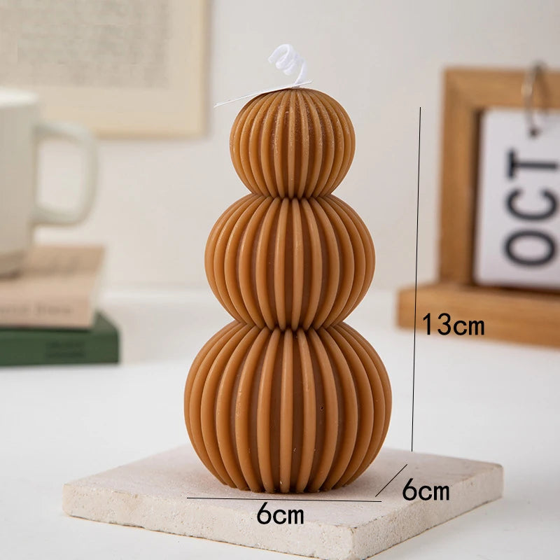 Sculptured Abstract Spiral Sphere Candles For Living Room Table Dining Room Coffee Table Decoration Accents For Contemporary Home Decor