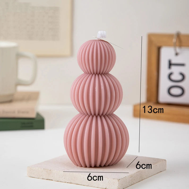 Sculptured Abstract Spiral Sphere Candles For Living Room Table Dining Room Coffee Table Decoration Accents For Contemporary Home Decor