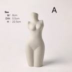 Sculptured Feminine Body-Form Abstract Vase – Modern Minimalist Off-White Ceramic Vases for Contemporary Living Room, Bedroom Décor