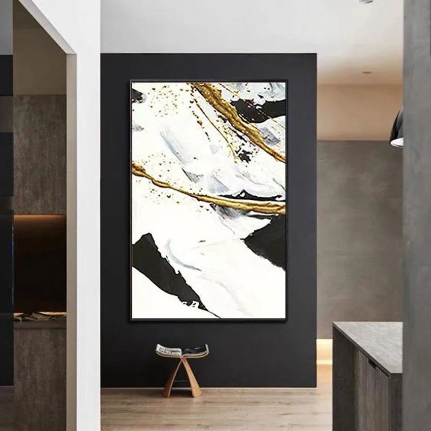 * Hand Painted * Modern Abstract Art Large Format Acrylic Oil Painting For Living Room Entrance Hall Foyer Art Decor