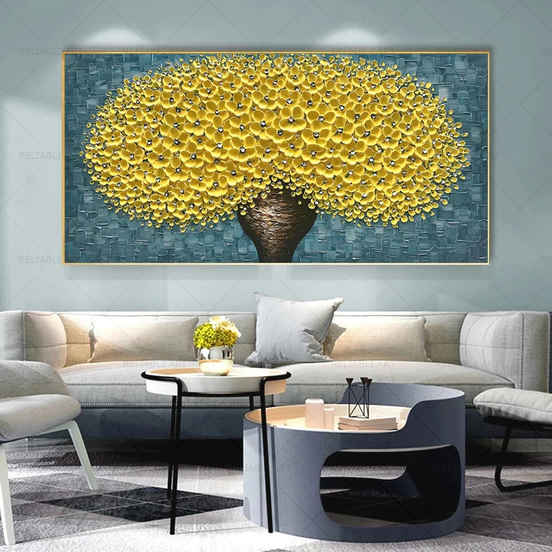 Modern Abstract Flower Tree Wall Art Fine Art Canvas Prints Large Sizes Pictures For Living Room Bedroom Home Office Art Decor