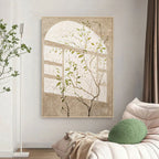 Simple Green Leaves Light and Shadow Wall Art Fine Art Canvas Print Picture For Entryway Foyer Living Room Art For Modern Home Decor