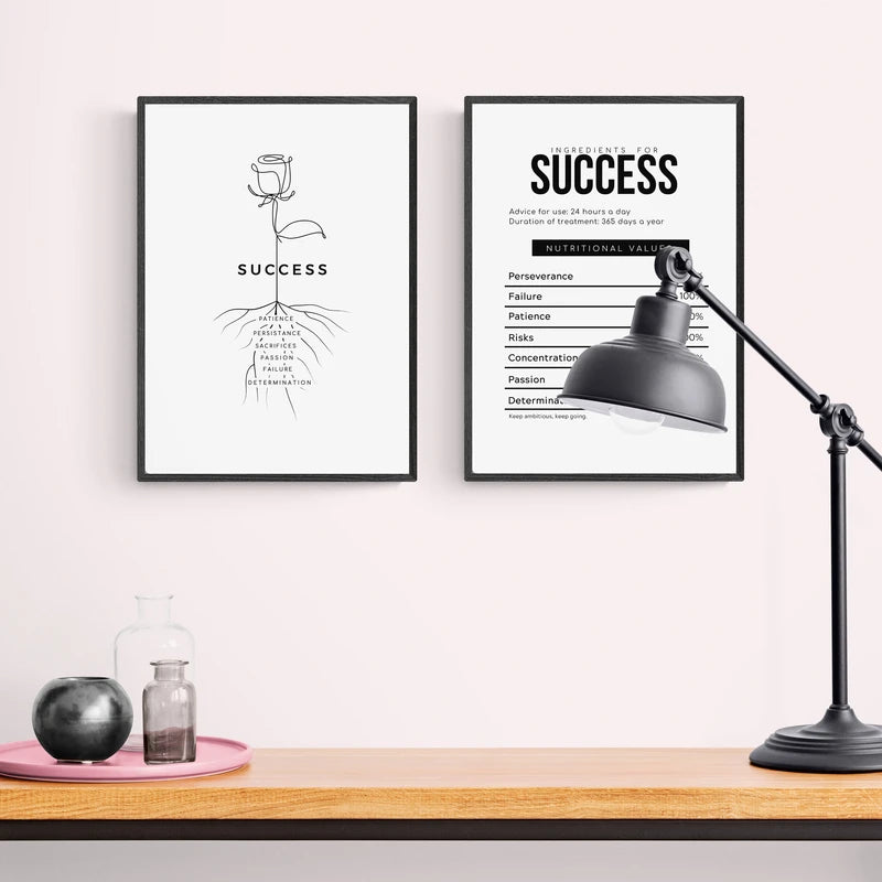 * Featured Sale * Inspirational Quotes Wall Art Fine Art Canvas Prints Black & White Motivational Posters For Bedroom Office Typographic Art Decor
