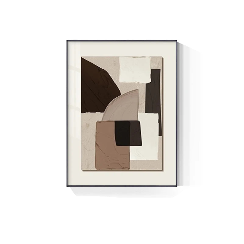 Modern Abstract Beige Geometric Color Block Wall Art Fine Art Canvas Prints Pictures For Contemporary Apartment Living Room Dining Room Bedroom Art Decor