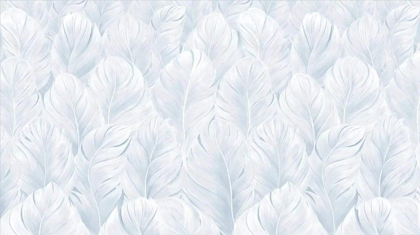 Custom Sizes Nordic Feather Wall Mural Large Format Wallpaper Wall Dec