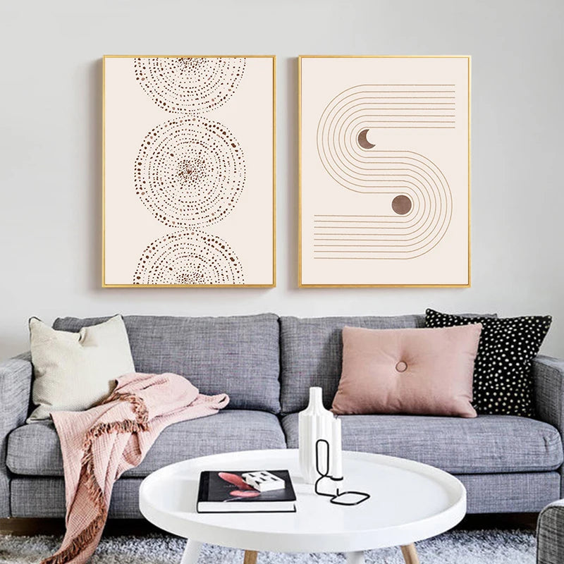 Minimalist Abstract Celestial Geometry Wall Art Fine Art Canvas Prints Sun Moon Posters Pictures For Living Room Bedroom Art Decor