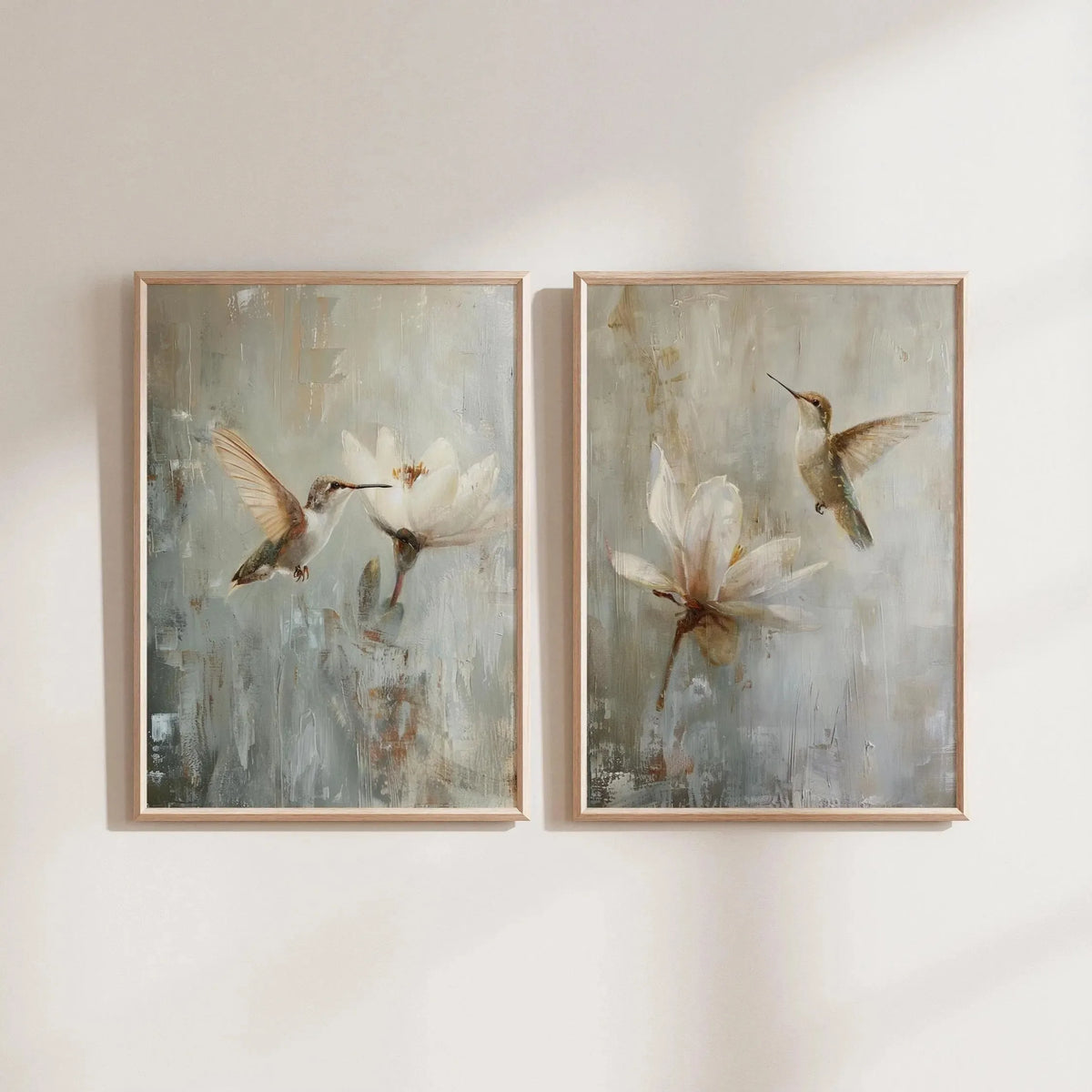 Set of 2Pcs Vintage Birds Wall Art Fine Art Canvas Prints Neutral Tones Retro Illustrations of Birds Artworks For Farmhouse Kitchen Living Room Simple Bedroom Home Decor 
