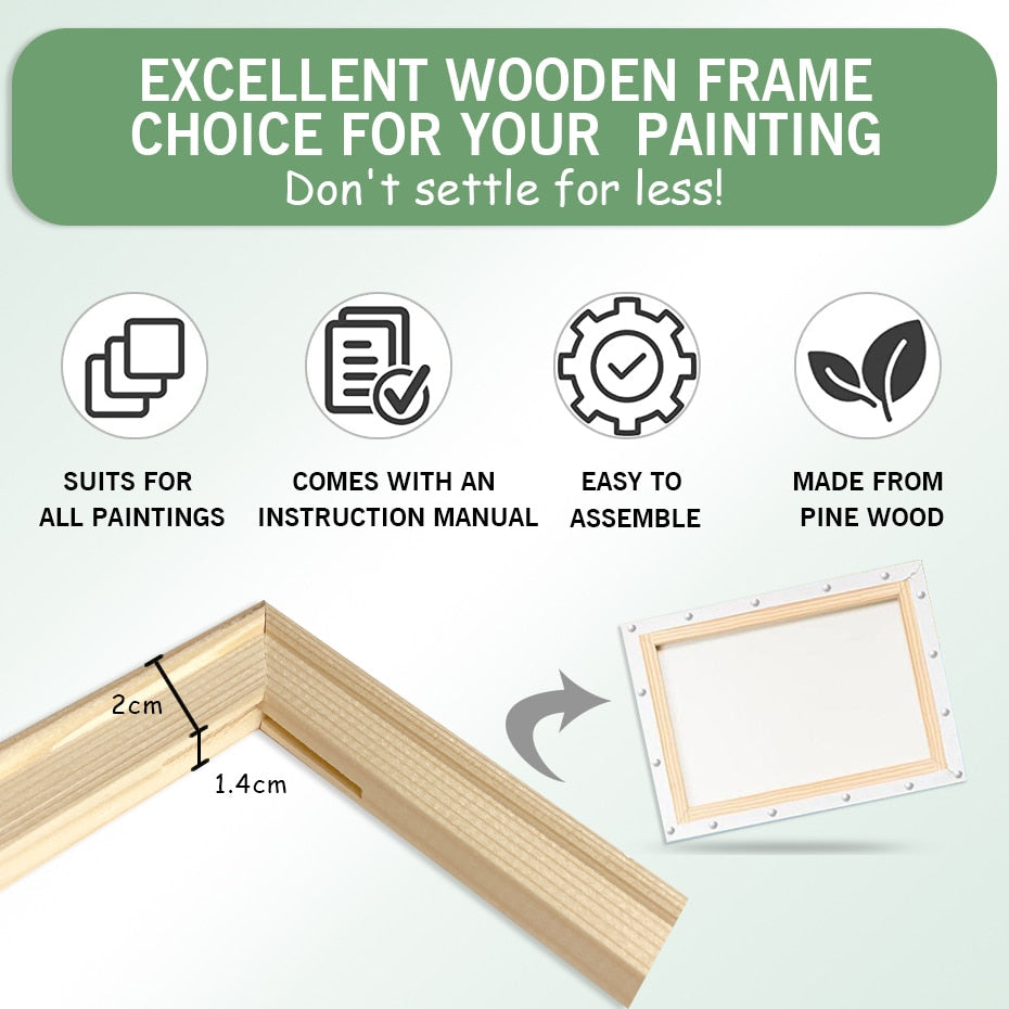 Big Sizes DIY Picture Framing Kit Wooden Stretcher Bars Gallery Mount Picture Frame For Framing Canvas Prints 70x100cm 80x160cm etc