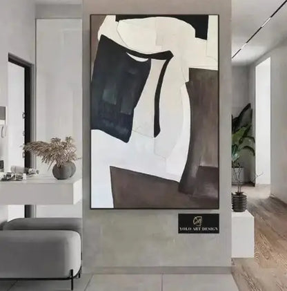 Modern Abstract Neutral Tones Color Block Wall Art Fine Art Canvas Prints Pictures For Living Room Entrance Hall Home Office Art Decor