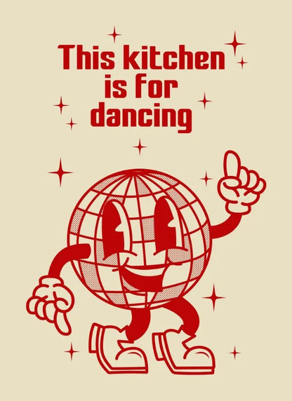 Retro Coffee Quote Canvas – Fun Kitchen Wall Art with Cartoon Characters & Espresso Humor