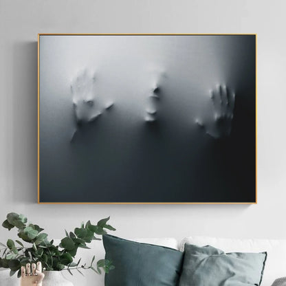 Modern Art Abstract Ghostly Faces In The Wall Canvas Prints Black White Wall Art Posters Pictures For Living Room Bedroom Art Decor