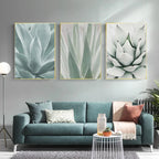 Cactus Wall Art Fine Art Canvas Prints Pictures For Living Room Dining Room Green Leaf Botanical Art For Modern Apartment Decor