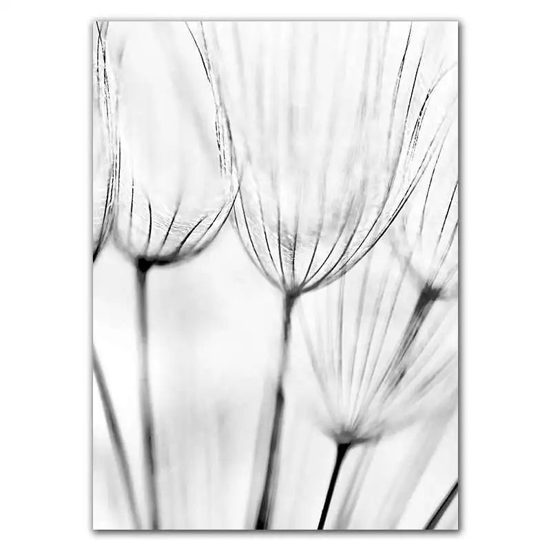 Life Is Beautiful Black & White Minimalist Floral Wall Art Fine Art Canvas Prints Modern Botanical Gallery Wall Art Inspirational Posters For Simple Living