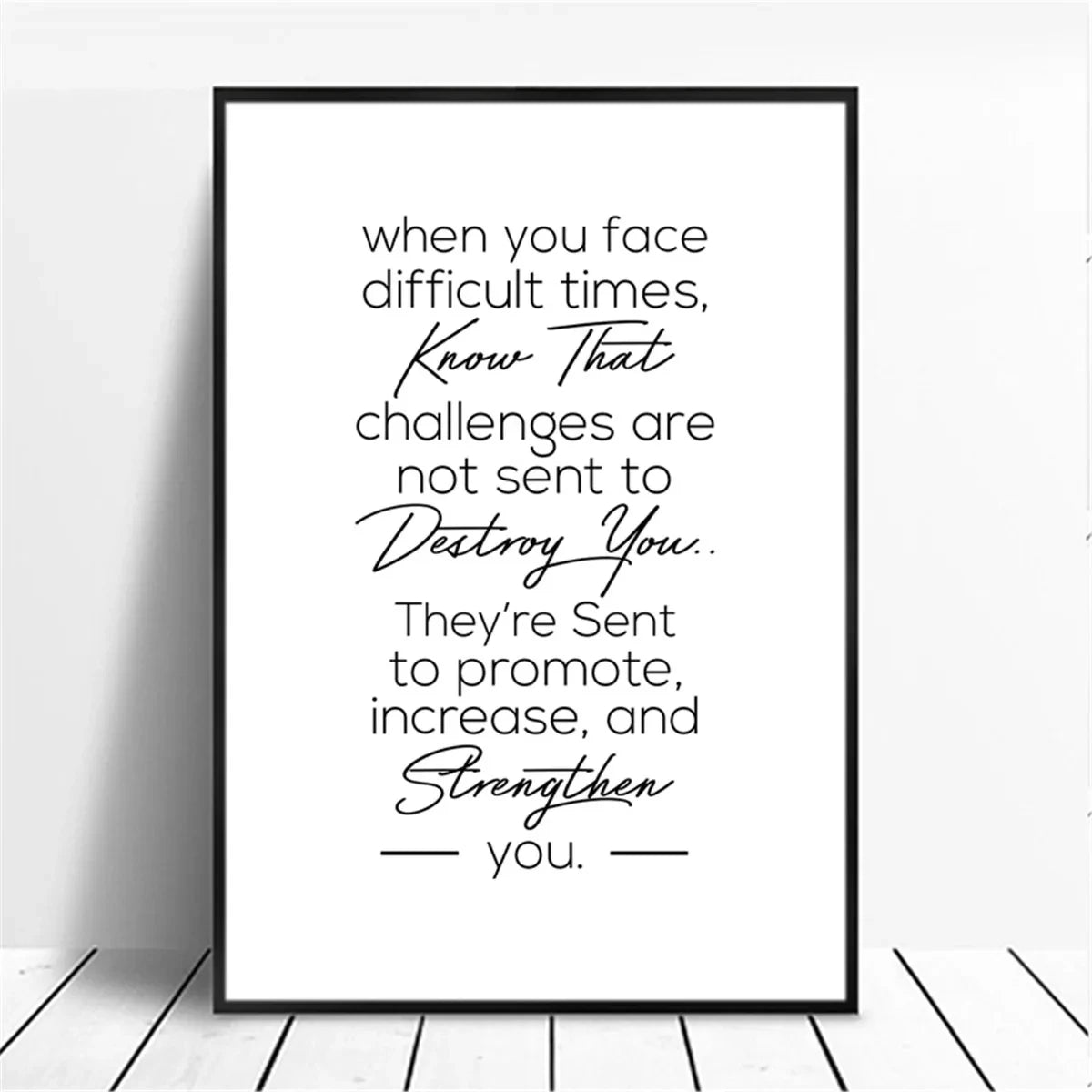 Positive Energy Black & White Quote Poster Wall Art Fine Art Canvas Prints Minimalist Motivational Quotation Pictures For Inspirational Home Decor