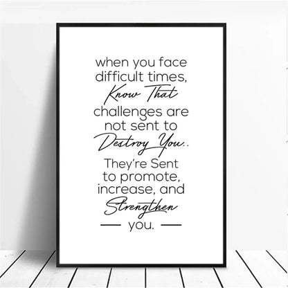 Positive Energy Black & White Quote Poster Wall Art Fine Art Canvas Prints Minimalist Motivational Quotation Pictures For Inspirational Home Decor