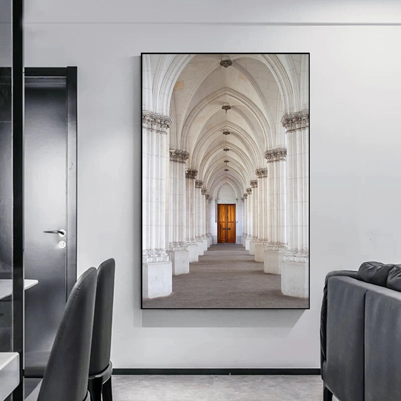 Abstract Architectural Abyss Black And White Wall Art Fine Art Canvas Prints Modern Pictures For Living Room Office Contemporary Home Decor