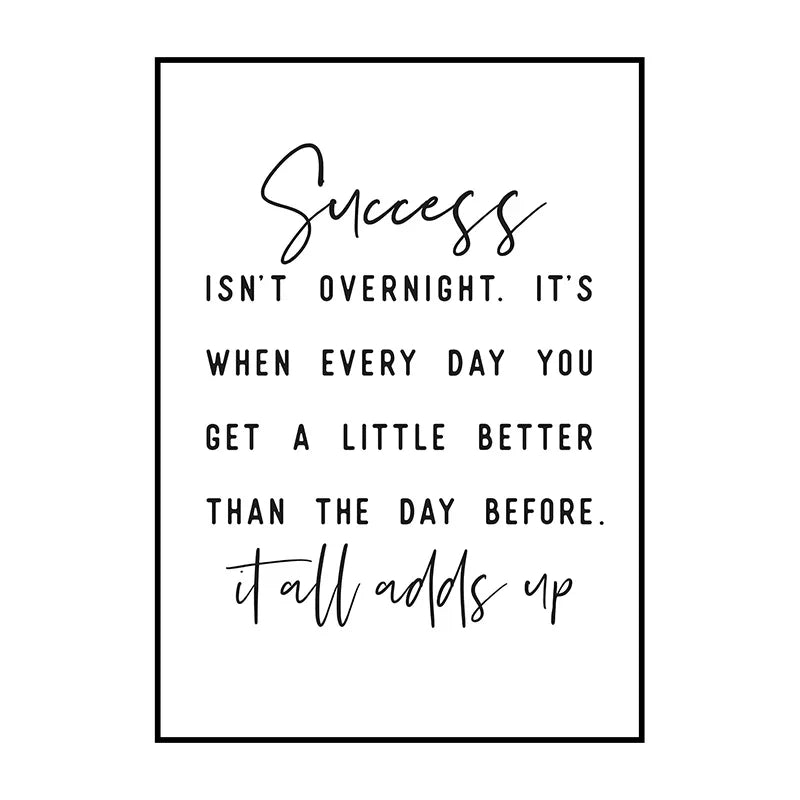 Motivational Quotes Posters Black White Minimalist Wall Art Fine Art Canvas Prints Inspirational Quotations Posters For Living Room Bedroom Home Office Decor