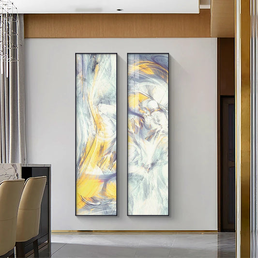Abstract Tall Format Color Splash Wall Art Fine Art Canvas Prints Tall Slim Pictures For Entranceway Foyer Living Room Reception Room Art Decor