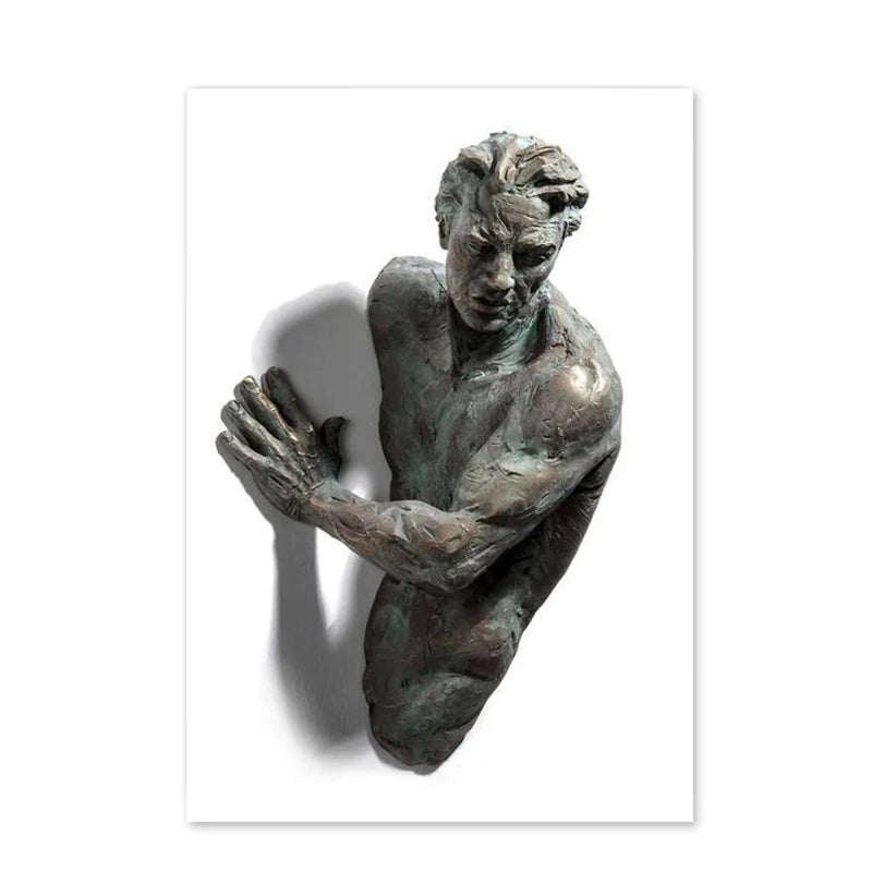Modern Urban Abstract Iron Statue Wall Art Fine Art Canvas Prints 3d Visualization Figure Art Pictures For Minimalist Apartment Wall Decor
