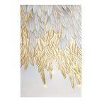 Modern Abstract Golden Feather Design Wall Art Fine Art Canvas Prints Picture For Luxury Living Room Bedroom Entranceway Foyer Art Decor