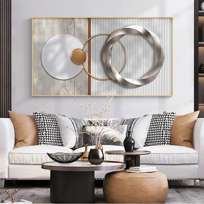 Modern Abstract Architectural Geometry Wall Art Fine Art Canvas Prints Sun Moon Pictures For Luxury Apartment Living Room Home Office Decor