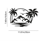 Tropical Palm Tree Island Metal Plaque Wall Decoration For Living Room Dining Room Creative Home Decor