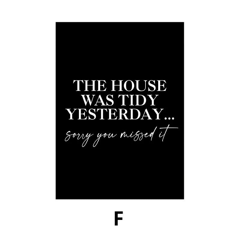 Our Happy Place Letters and Quotes Family Wall Art Fine Art Canvas Prints Simple Stylish Black White Posters Prints For Living Room Decor