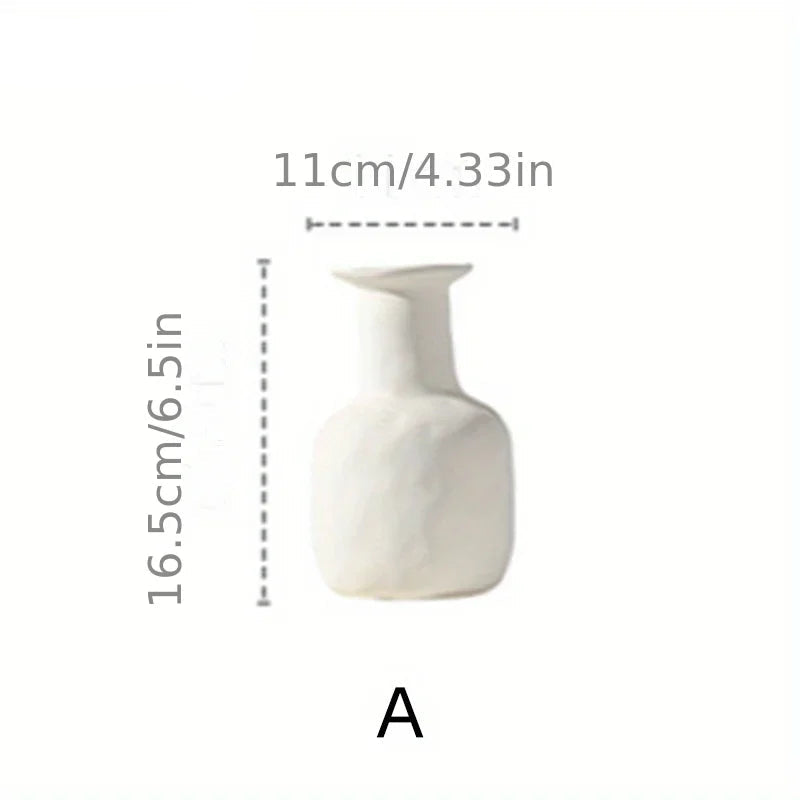 Minimalist Ceramic Nordic Vase Modern Abstract Design Porcelain Hollow Vase For Contemporary Living Room Creative Floral Displays