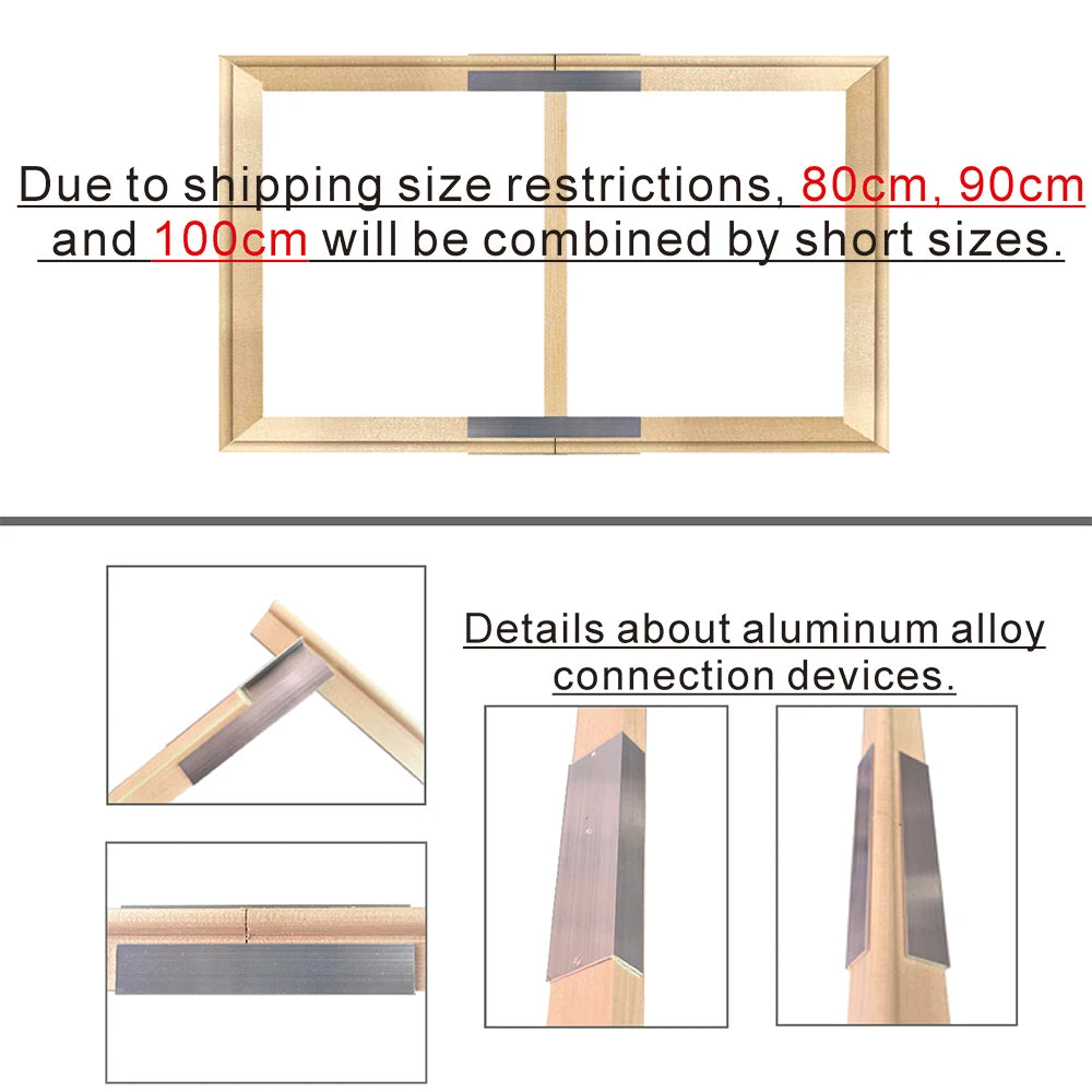 Wood Frame For Canvas Prints - Custom Sizes e.g. 50x70cm, 60x120cm etc - DIY Canvas Framing Kit Wooden Frame Stretcher Bars For Gallery Mount Framing Canvas Prints