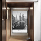 Dubai Travel Travel Poster Black and White Photo City Wall Art Prints United Arab Emirates Minimalist Office Canvas Painting