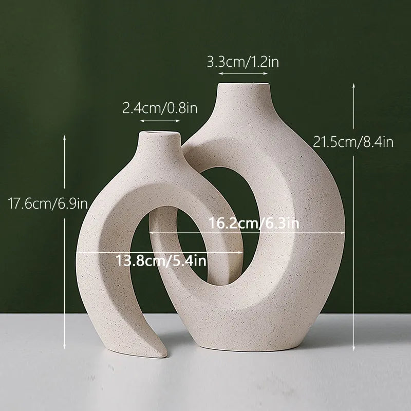 Ceramic Snuggle Vase For Creative Floral Decoration Modern Art Sculpture For Living Room Coffee Tabletop Ornament For Nordic Home Decoration