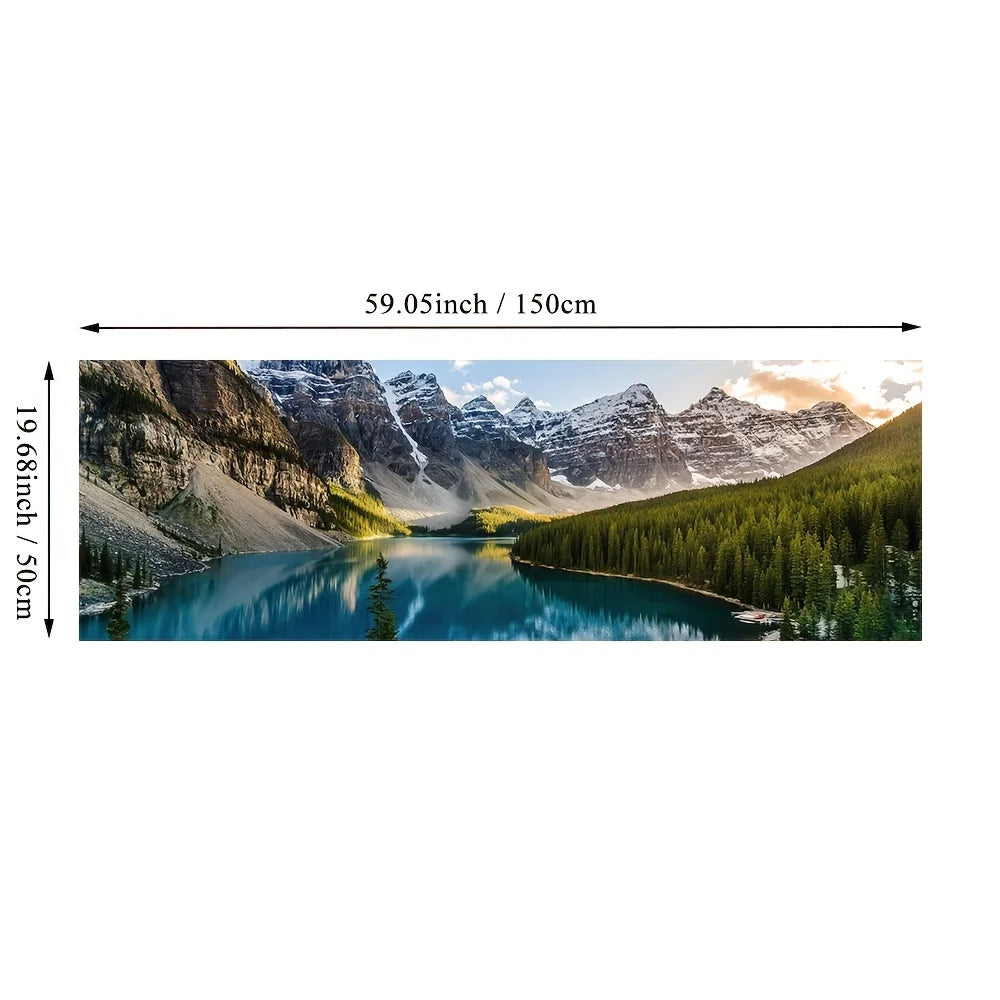 Mountain Lake Forest Wilderness Wall Art Large Format Canvas Prints Wide Format Landscape Picture For Above The Sofa Or Above The Bed